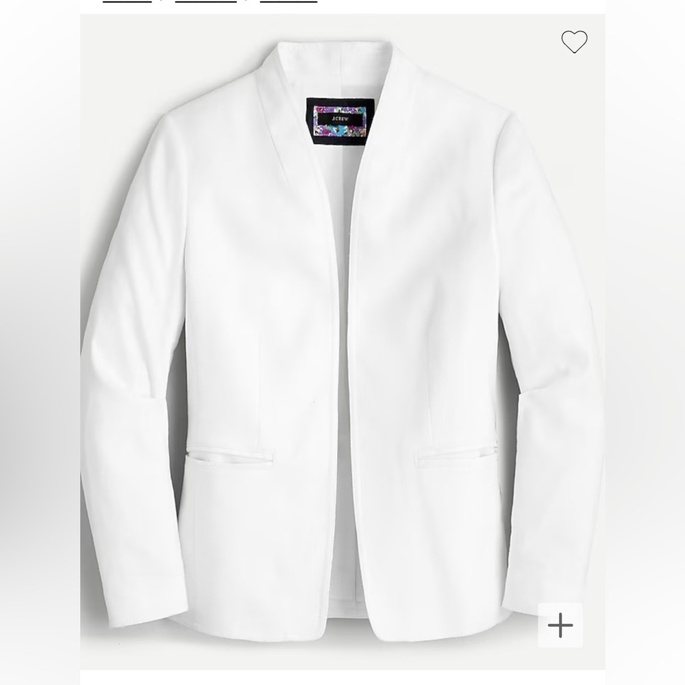 J.Crew Going-out blazer in stretch linen, white, 2